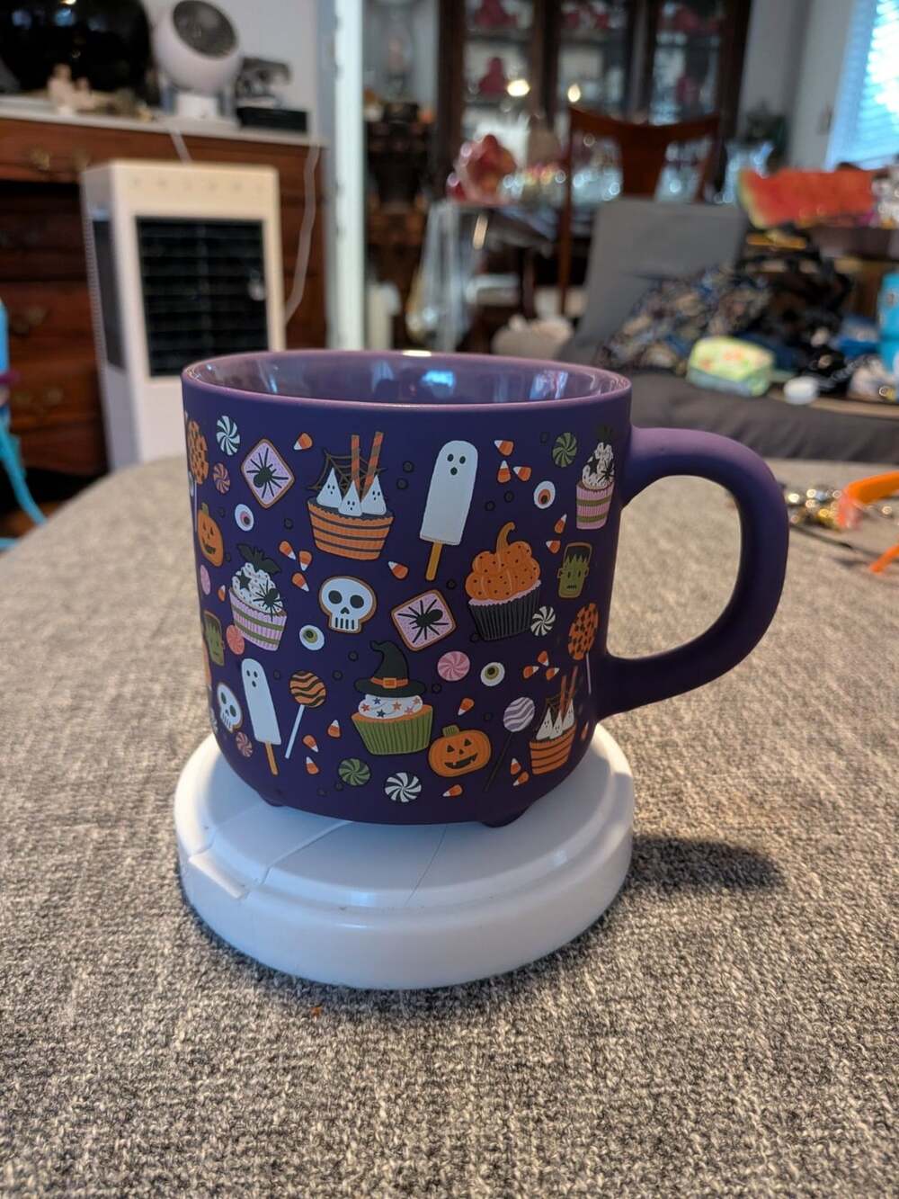 Fig & Fern Halloween Pattern Purple Ceramic Mug